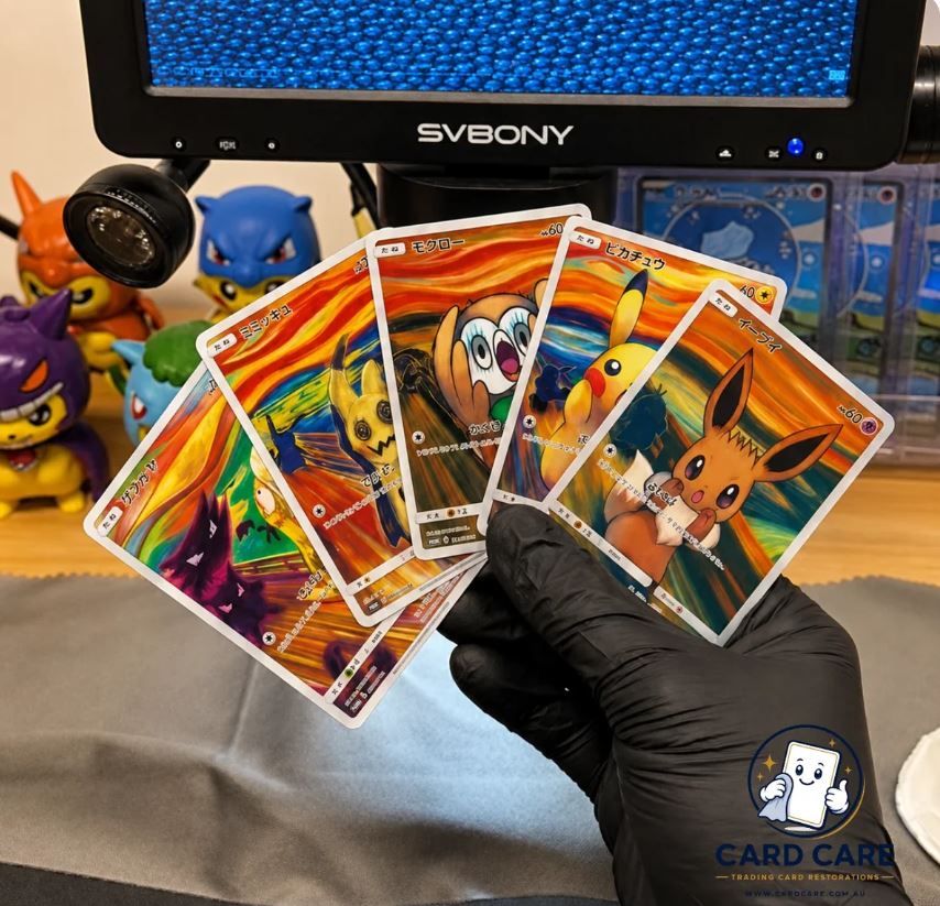 Pokemon cards restored by card care